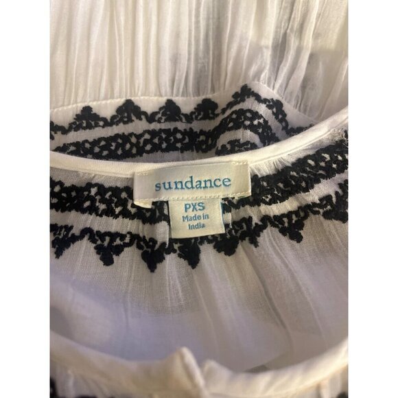 Sundance Sea La Vie Dress Embroidered Button Down Ladies Size PSmall White Black - Picture 7 of 12